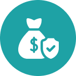 Secure financial savings icon